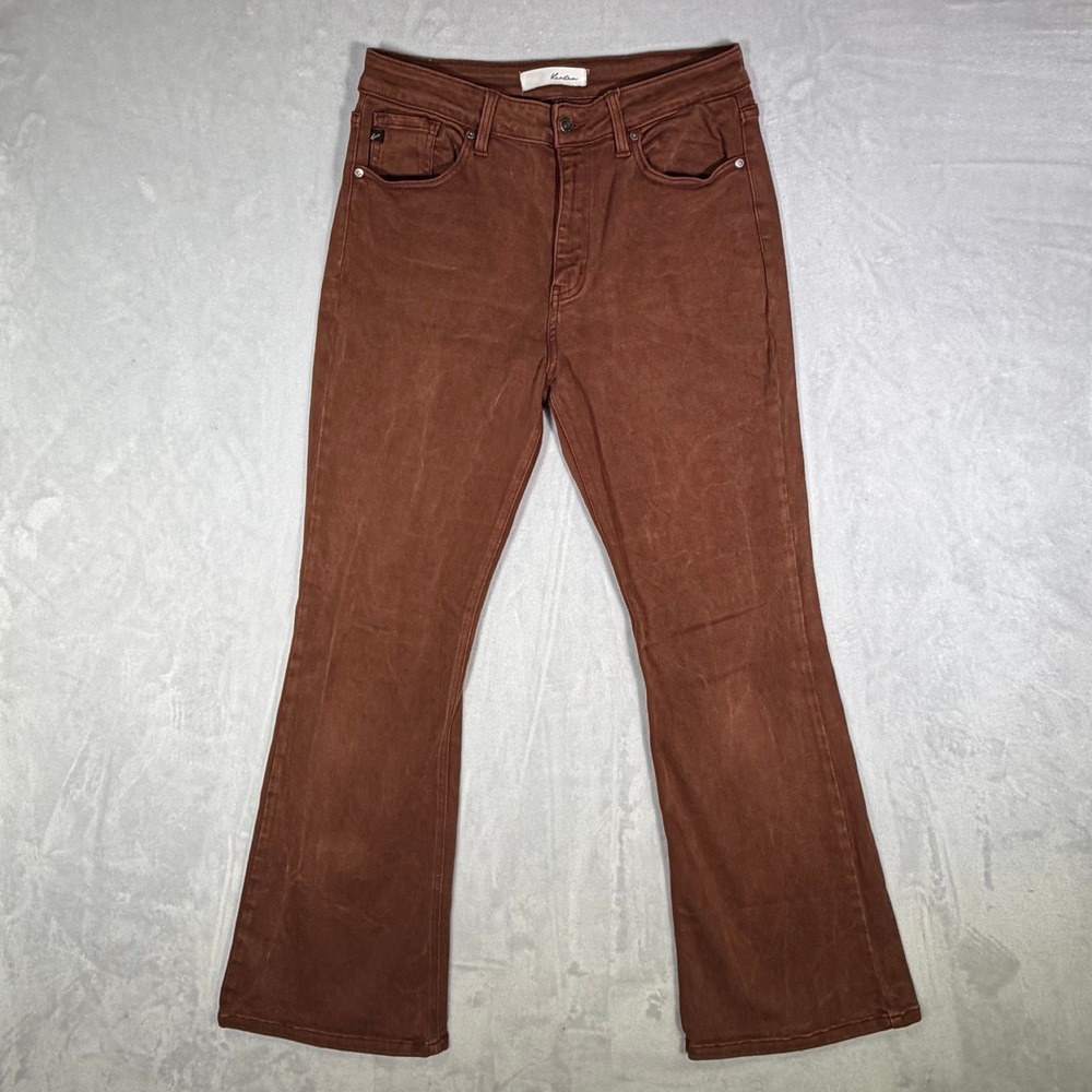 KanCan Betsy High Rise Bootcut Jeans Womens Size 8 Rust Brown Fall Boho Stretch